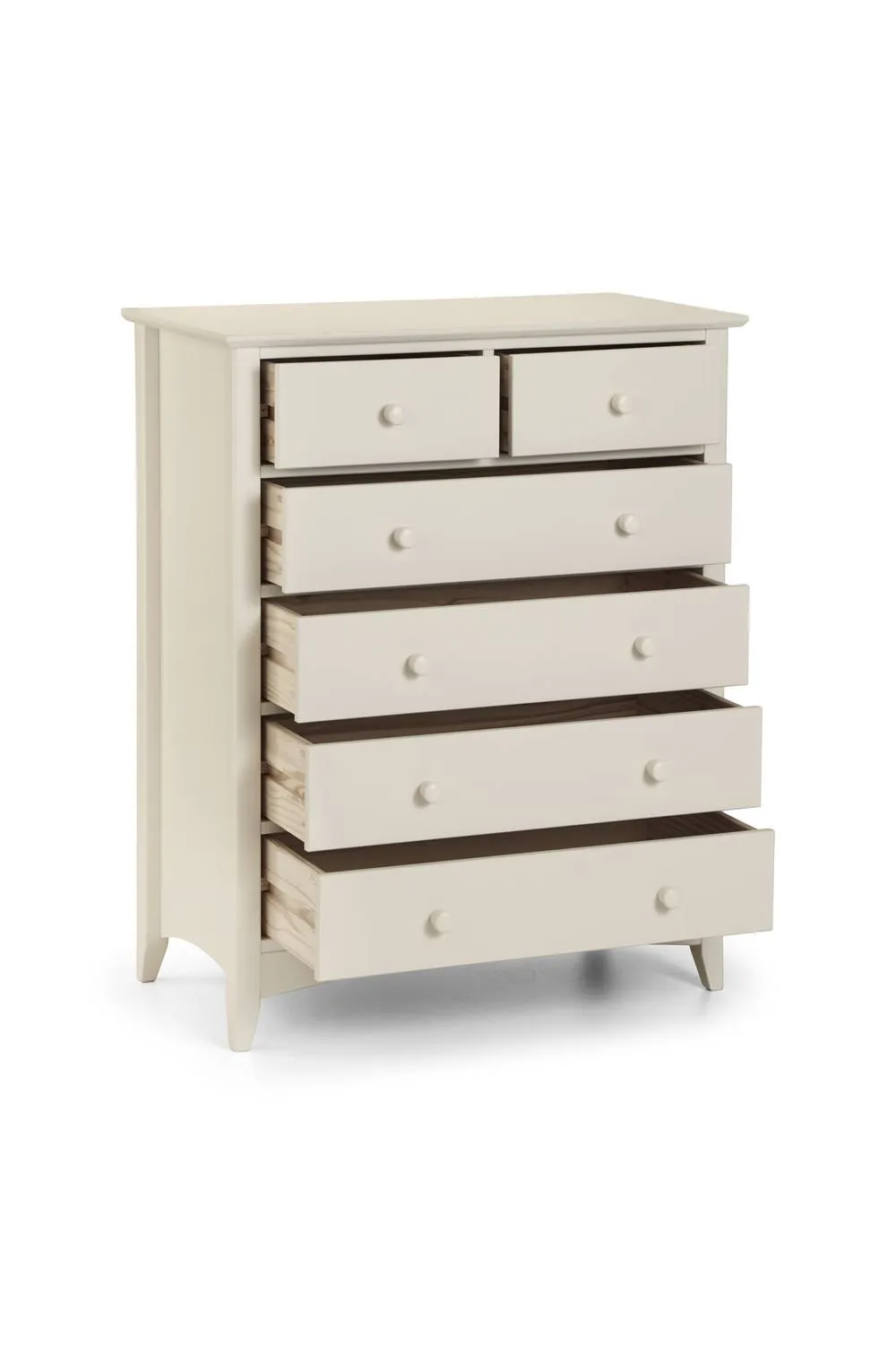 Julian Bowen Cameo 6 Drawer Chest (4+2) in Warm White 4
