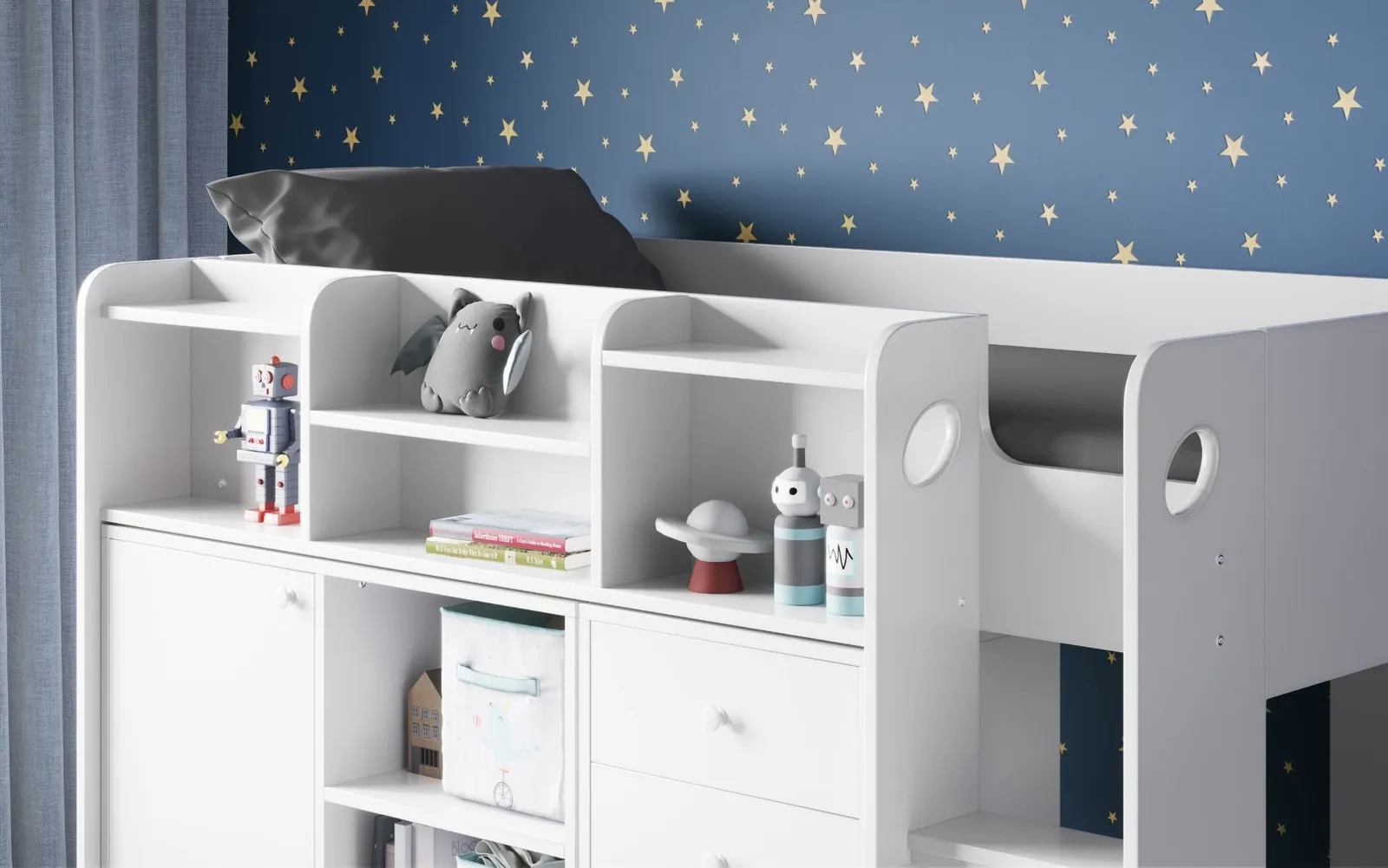 Flair Wizard Mid High Sleeper Storage Station in White 4