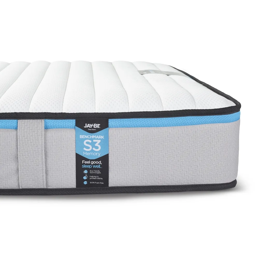 Jay-Be Benchmark S3 Memory Fibre Spring Mattress - 3ft Single (90 x 190 cm)