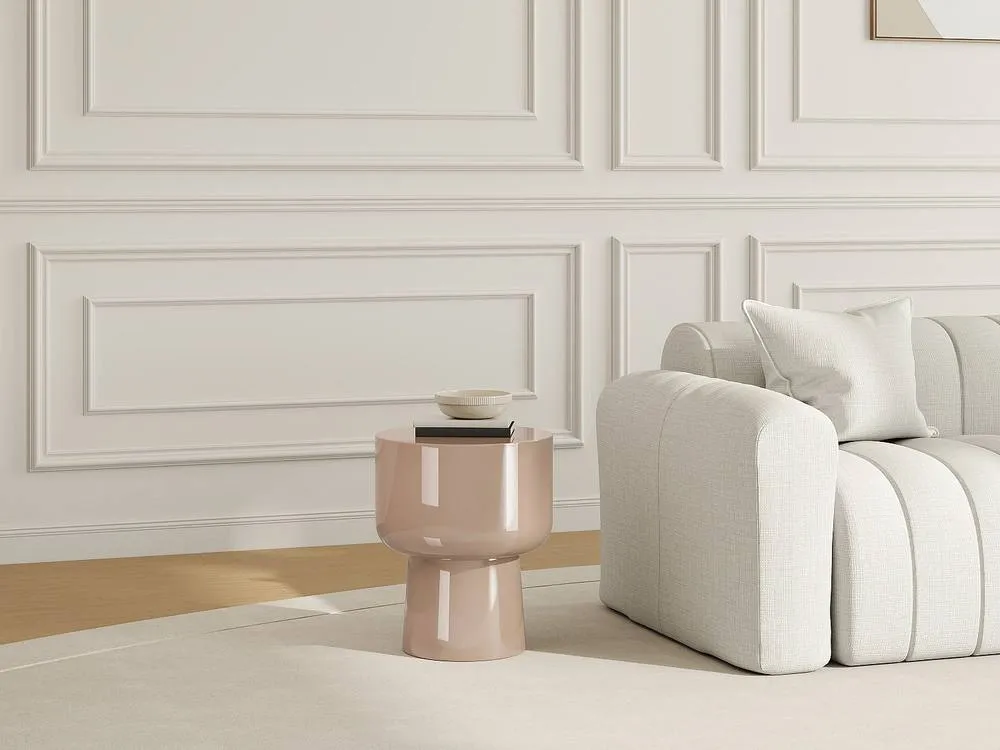Vente-unique Metal Side Table - Shiny Beige - FALENY