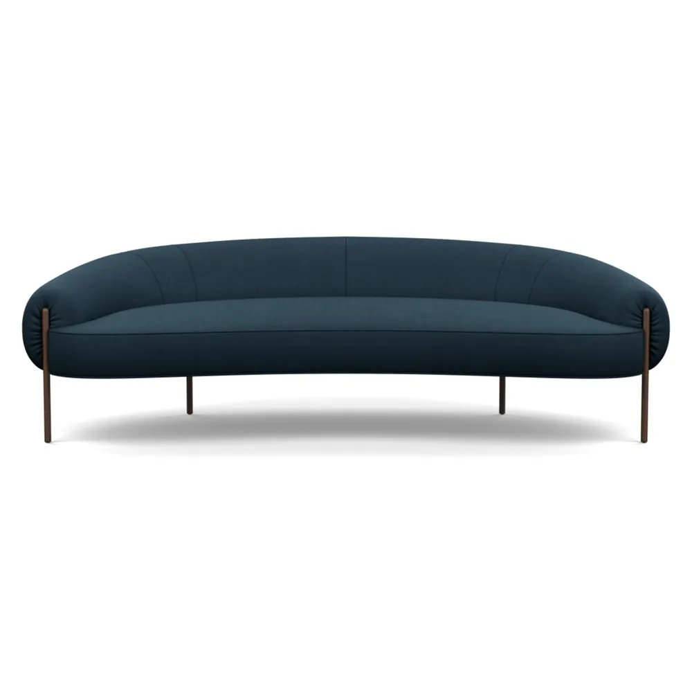 Heal's Isola 3 Seater Sofa Siena Cotton Deep Sea Bronze Feet 1
