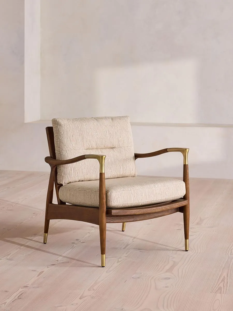 Theodore Outdoor Armchair, Abstract Stripe, Desert Rose