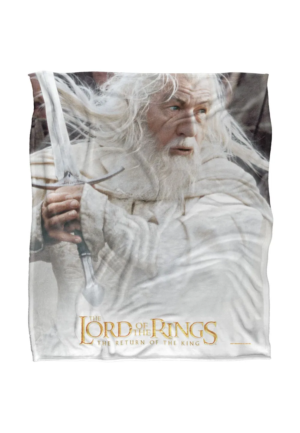 Lord of the Rings The Blanket, 152x127 cm Gandalf Poster Silky Touch Super Soft Throw Blanket in White