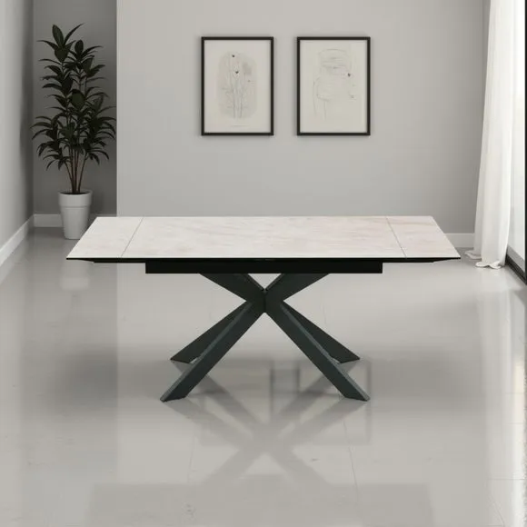 Indus Valley Athena Ceramic Extending Dining Table