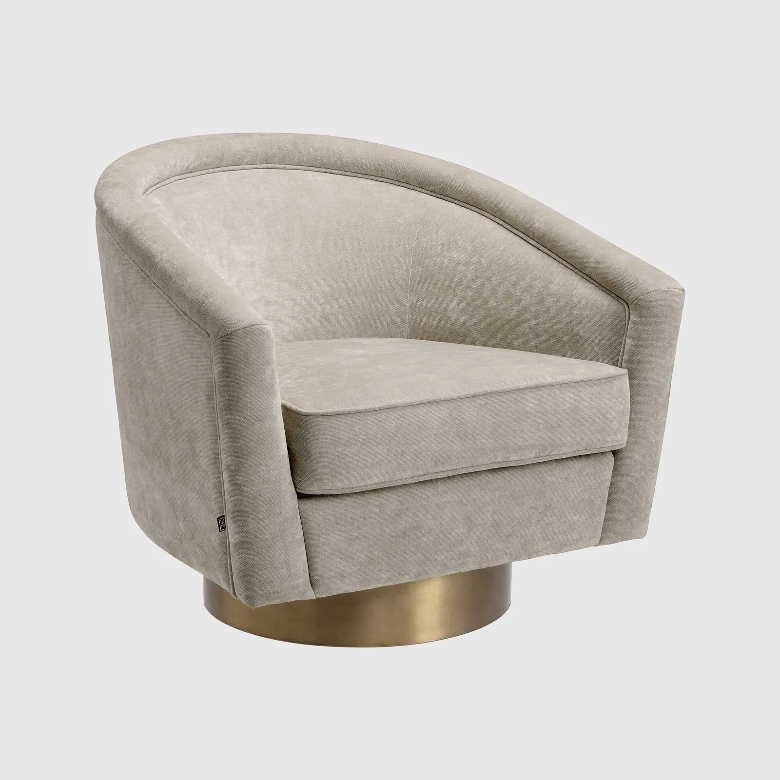 Eichholtz Catene Swivel Armchair, Neutral Fabric | Barker & Stonehouse 4