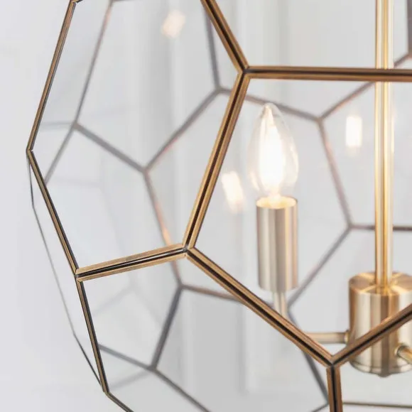Vogue Hillier 3 Light Hexagon Pendant Light 4