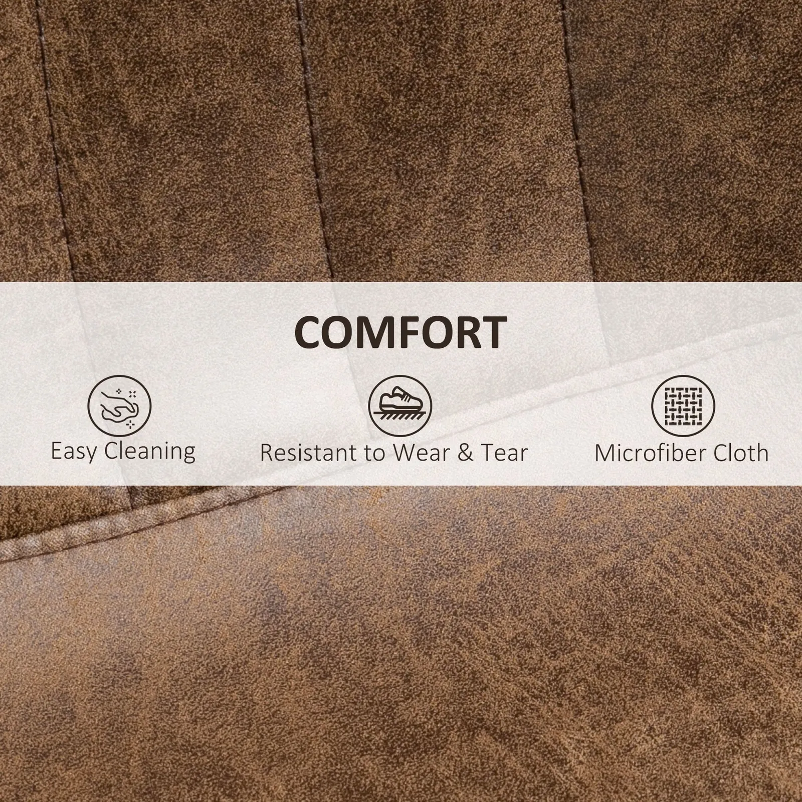 HOMCOM Of 2 Leathaire Tub Bar Stools w/ Metal Frame Footrest Home Seat in Brown 5