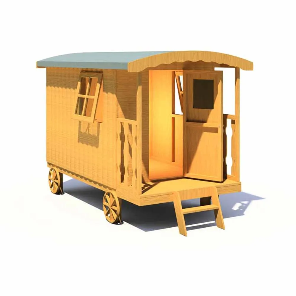 Shires Caboose Little House - L146 x W228.6 x H170 cm in Light Brown 3