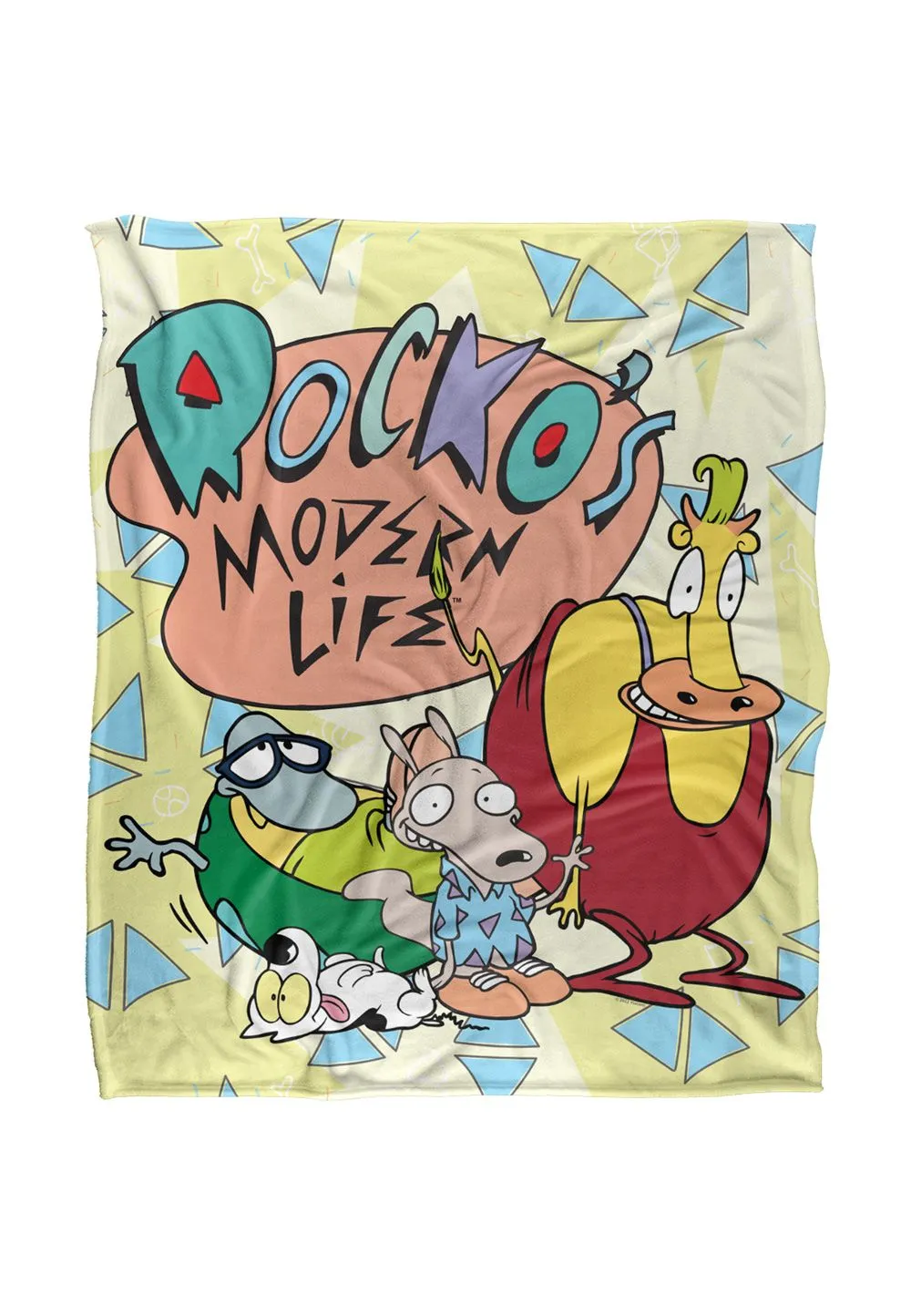 Nickelodeon Rocko'S Modern Life Rocko'S Modern Life Logo Group Silky Touch Super Soft Throw Blanket 152 X 127 cm in White