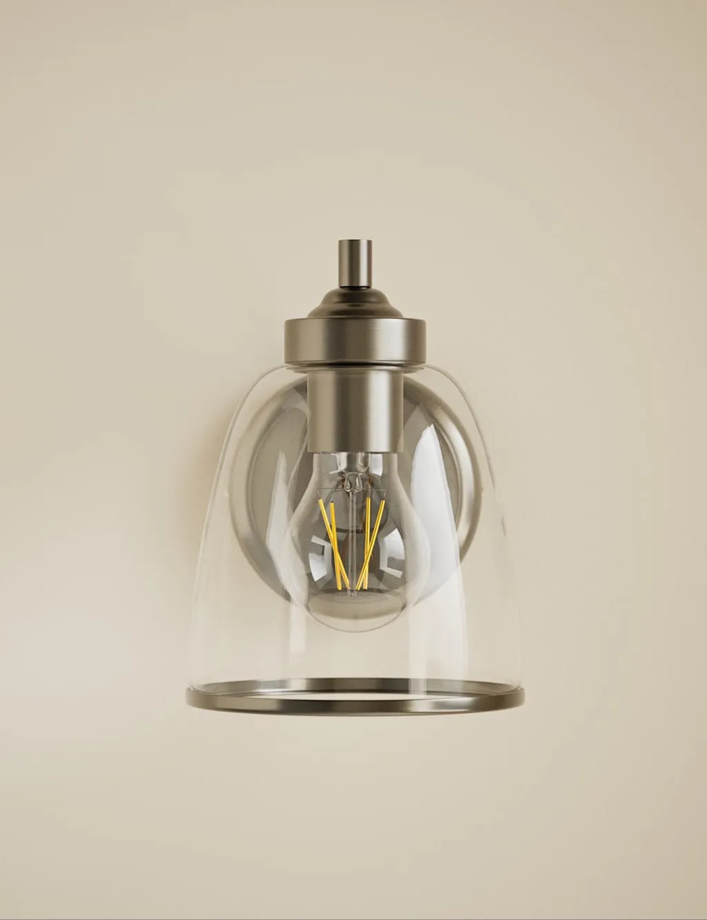 M&S Core Glass Wall Light Silver