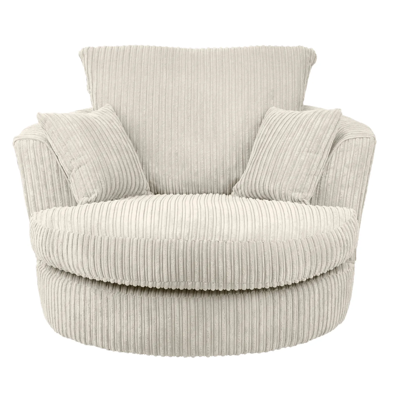 Blake Jumbo Cord Swivel Chair Cream