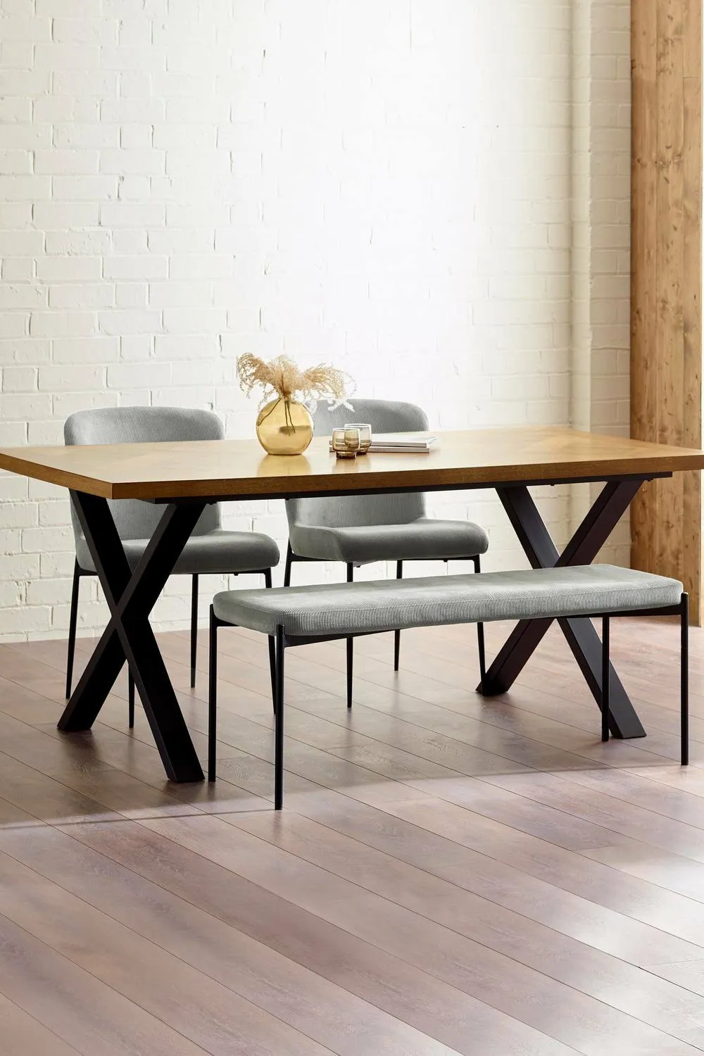 Julian Bowen Leonie 2 Seater Upholstered Dining Bench in Grey 3