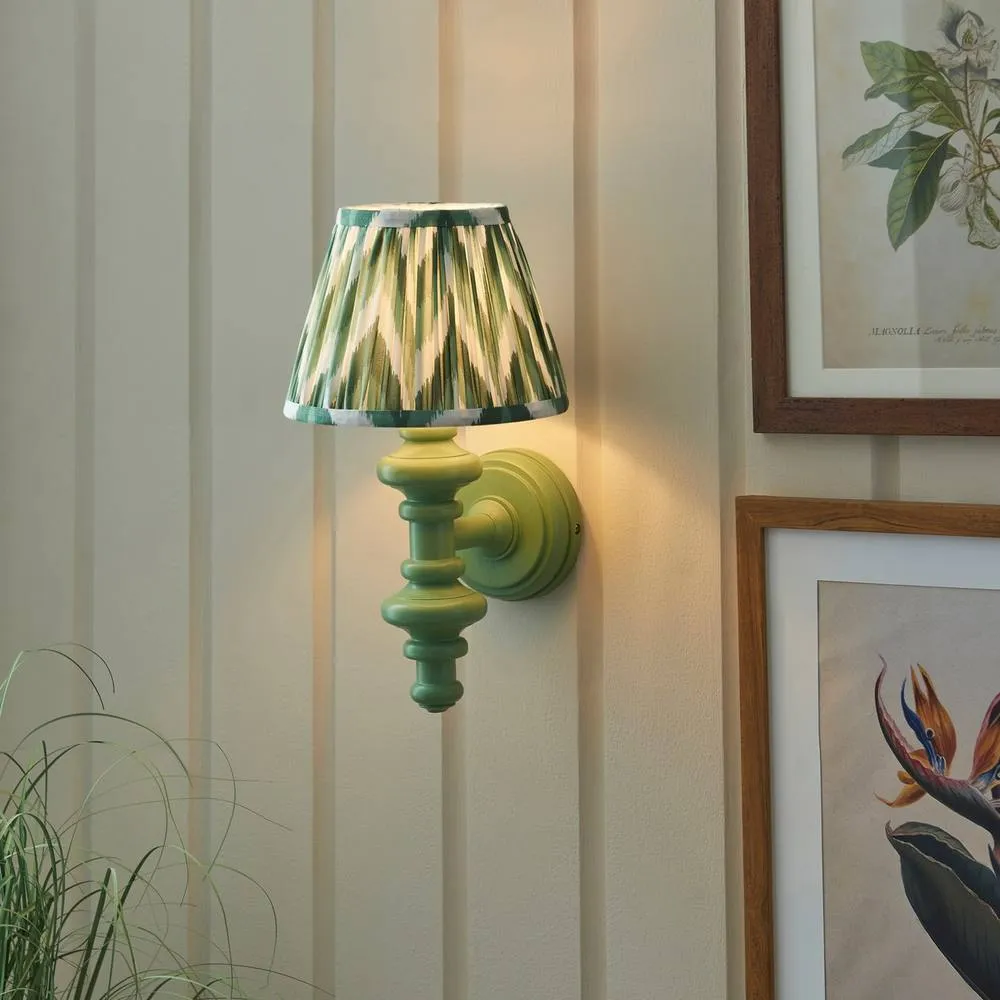 Netlighting Carnaby Green Wall Light Green Fabric Zigzag Shade 20cm B22 2