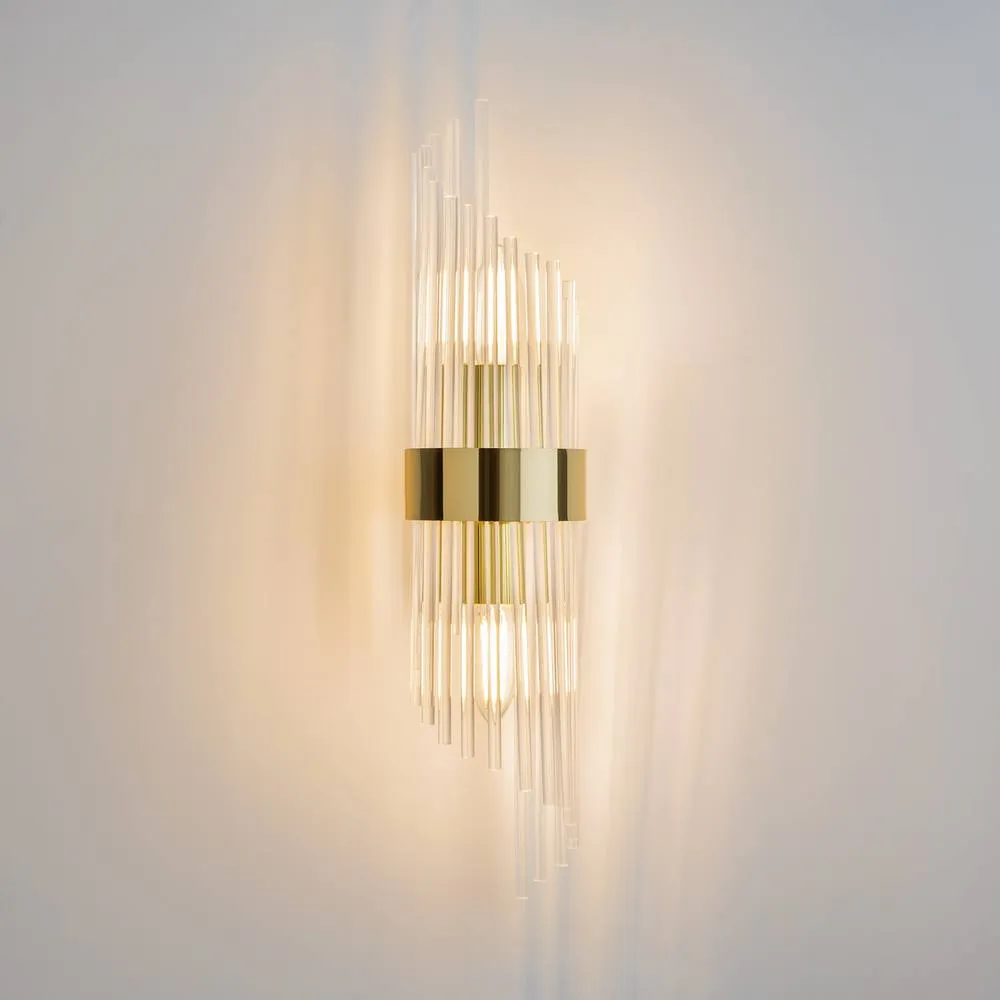 Netlighting Frame Modern Up & Down Wall Lamp Gold 2xE14 Glass Shade 5