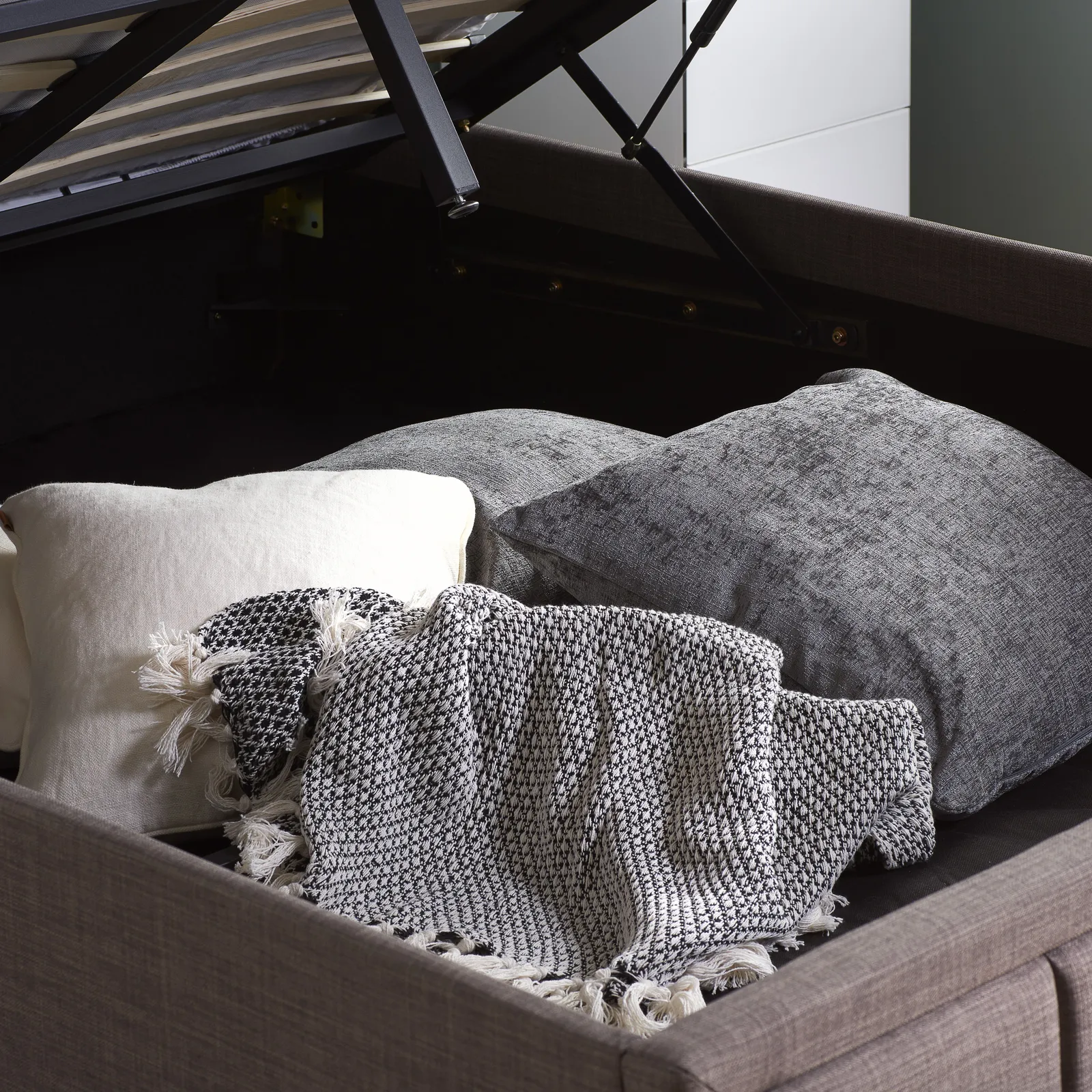 Birlea Fabric Ottoman Bed Frame Storage Hannover Gas Lift in Grey 4