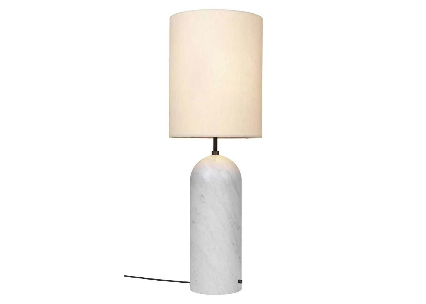 Gubi Fol19 Gravity Floor Lamp XL High White Marble Base Canvas Shade 1