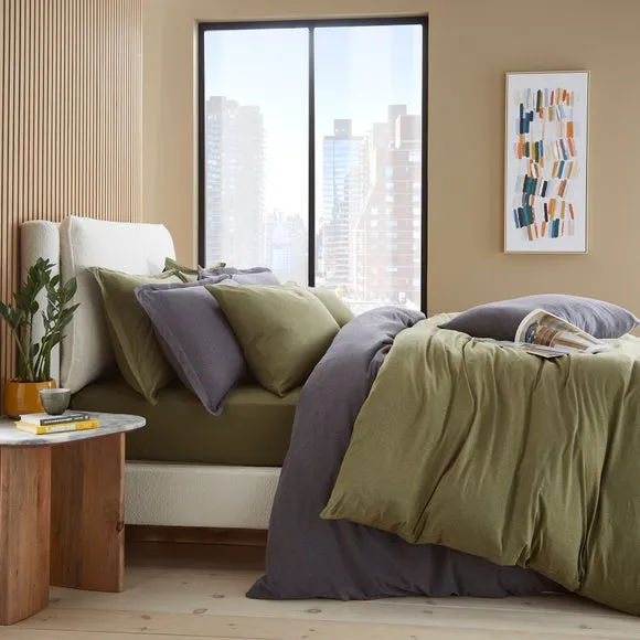 Elements 100% Cotton Jersey Plain Duvet Cover & Pillowcase Set​ 4