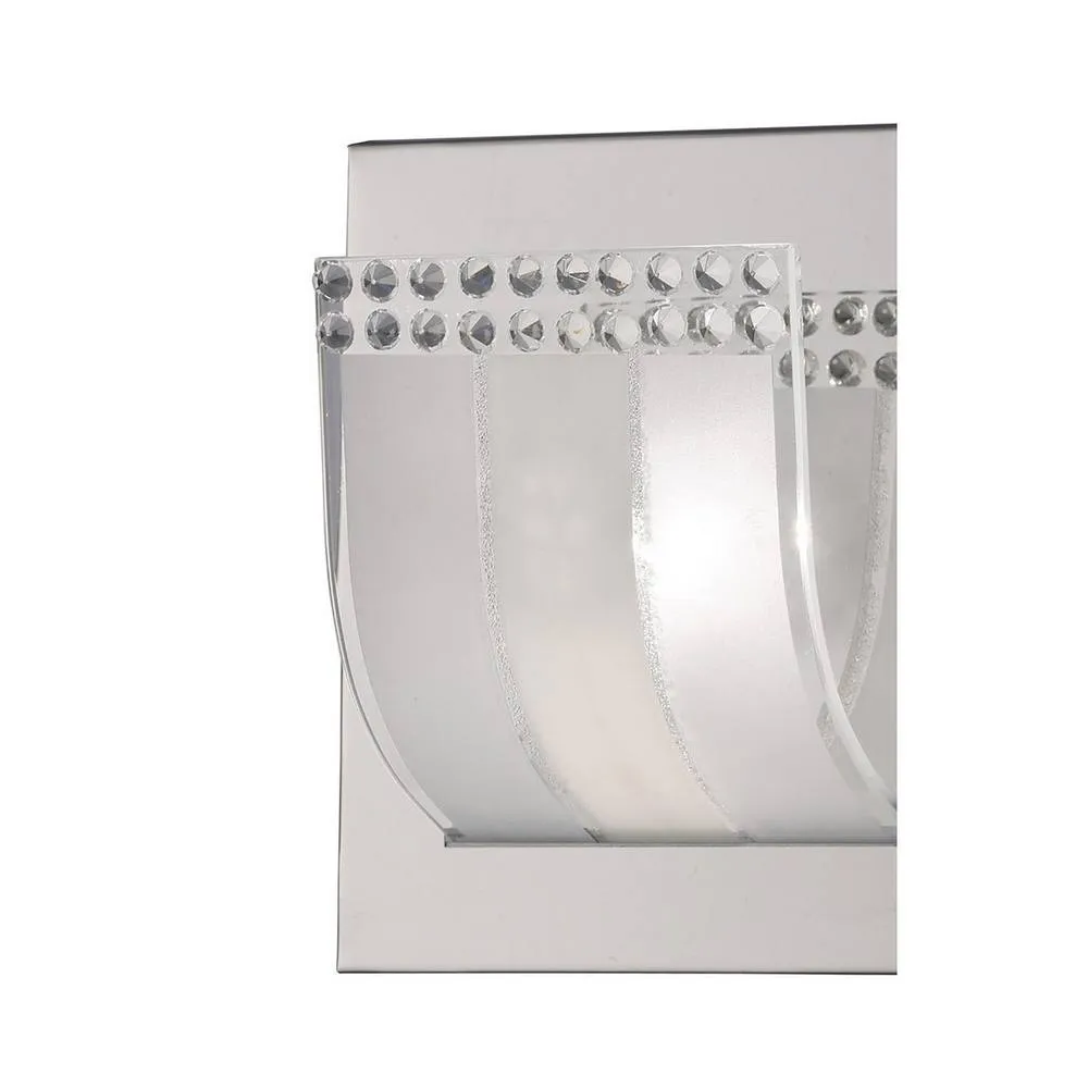 Netlighting Charis Flush Wall Lamp Switched 2 Light Polished Chrome Glass Crystal in Grey 6
