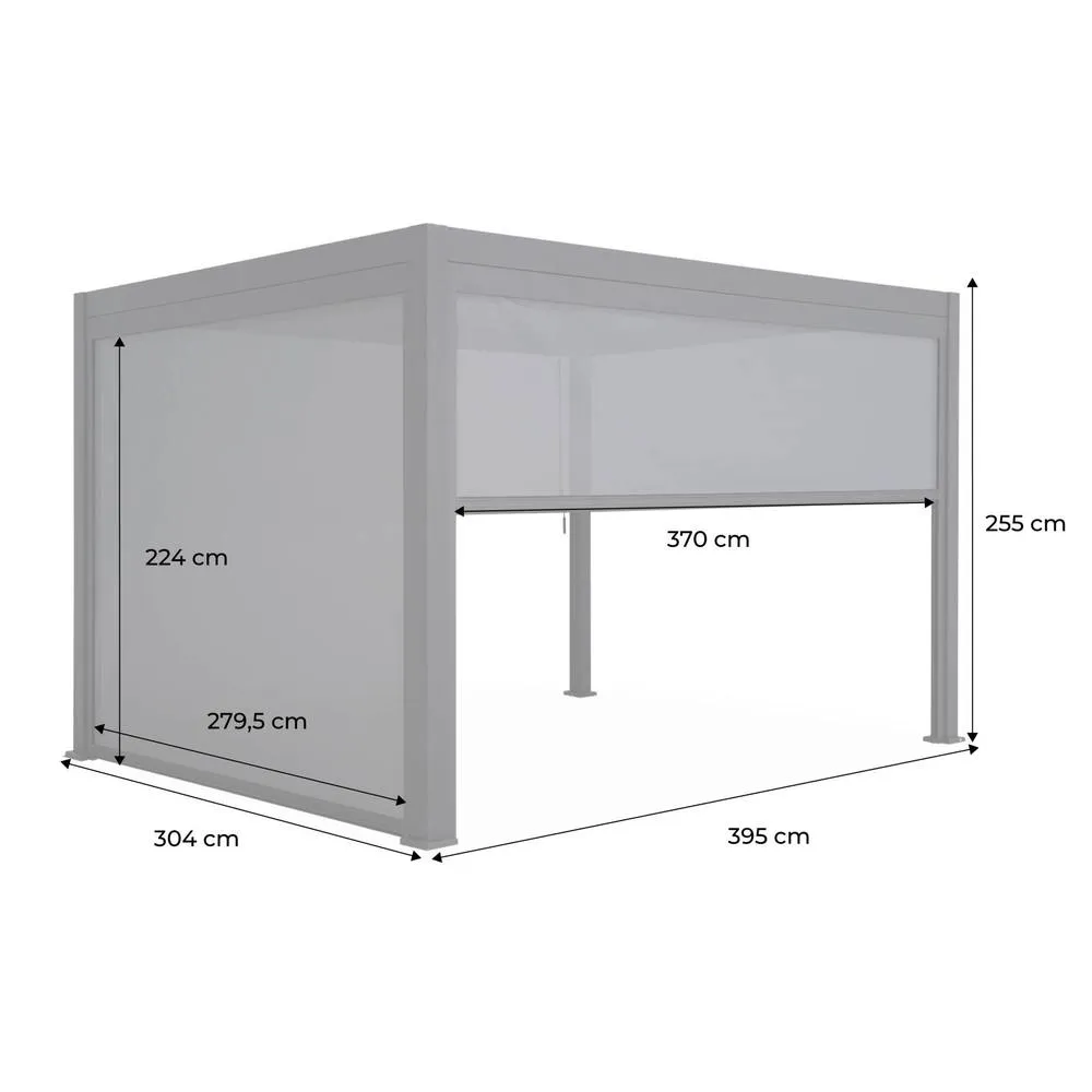 sweeek Louvered pergola aluminium 4 x 3m with a 3m blind & a 4m blind in Dark Grey 5