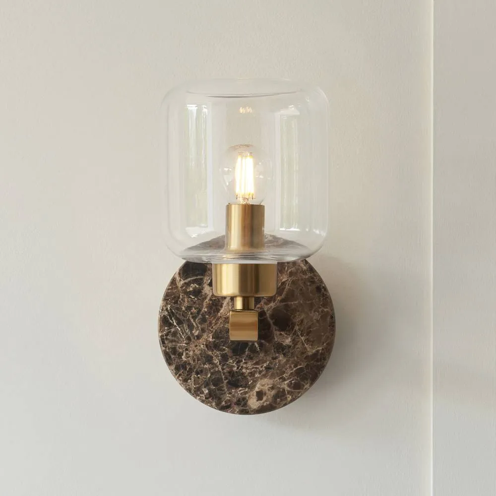 Netlighting Travi Wall Lamp Brown Vintage Brass & Glass E14 5