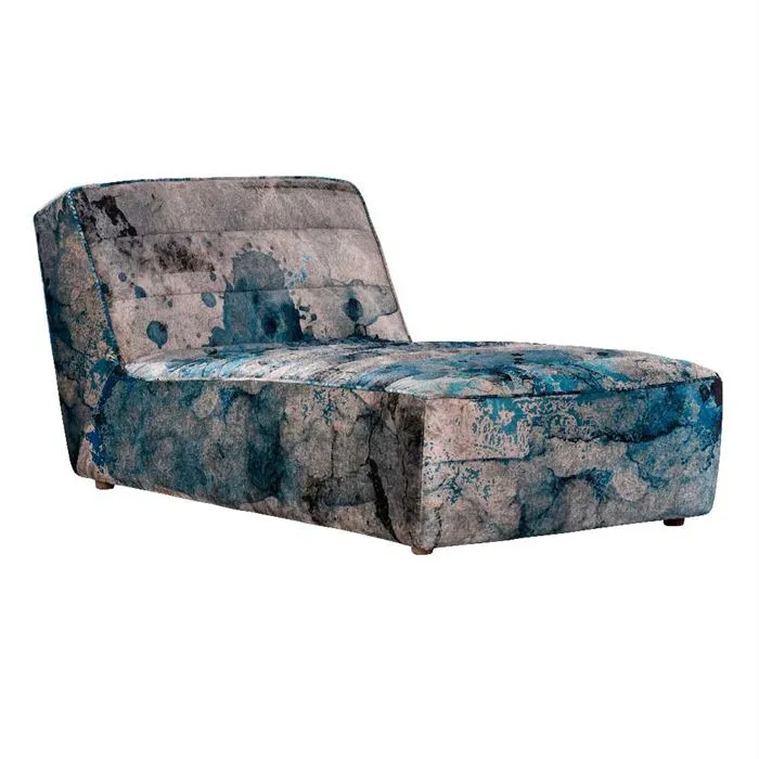 Timothy Oulton Shabby Sectional Chaise, Faded and Degraded Melting Paisley