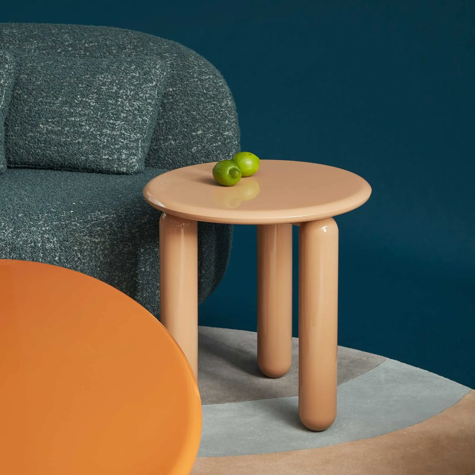 Kartell Undique Mas Side Table 48X48X51 Powder, Round, Neutral Wood | Barker & Stonehouse 2