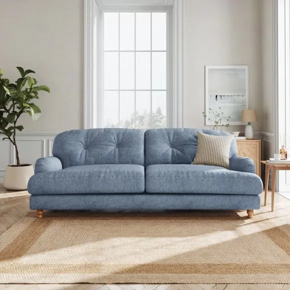 Martha Slub Faux Linen 4 Seater Sofa 1