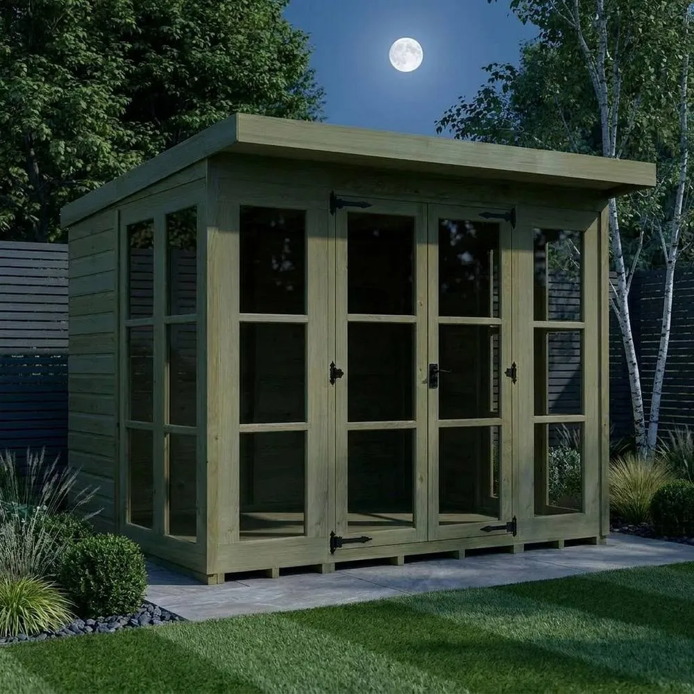 Buttercup Farm 8ft x 7ft Georgian Pent Summer House - Pressure Treated Timber in Brown 3