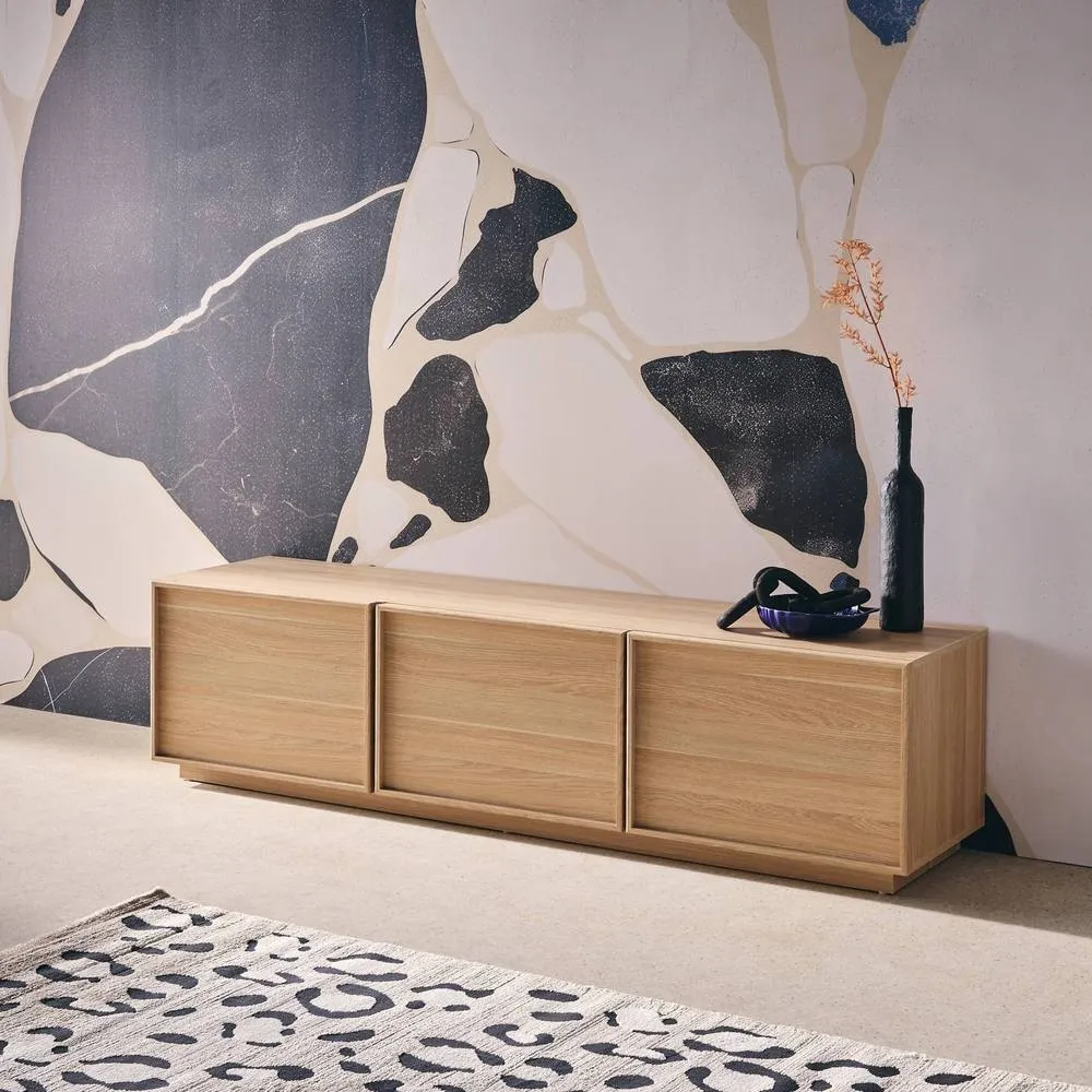 sweeek 3-door TV unit 140cm wood effect in Beige 4