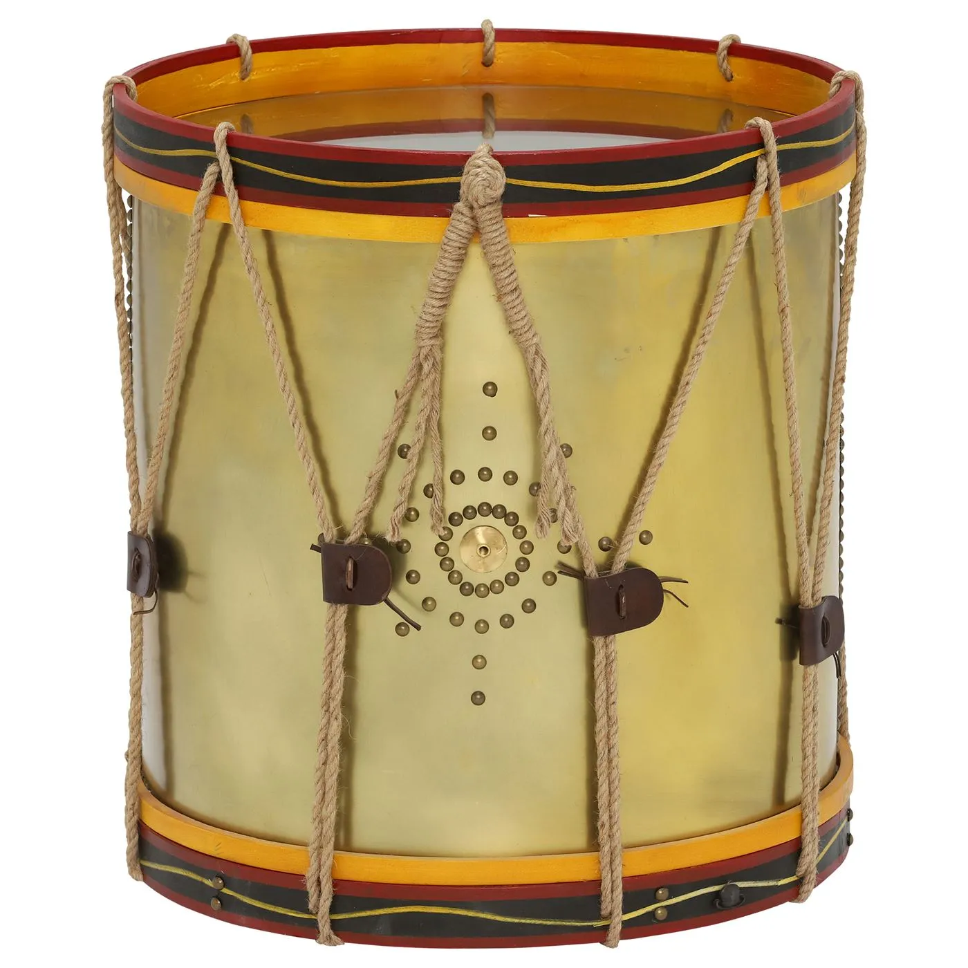 Timothy Oulton Regiment Drum Side Table, Gold Metal | Barker & Stonehouse 3