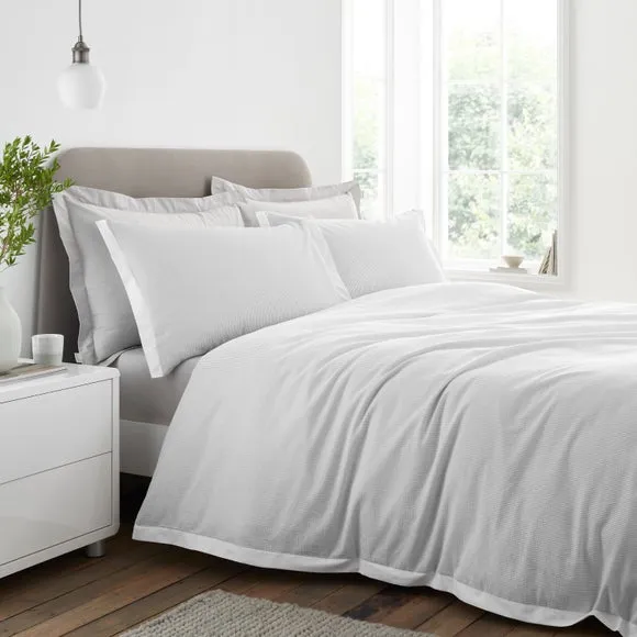Bianca Seersucker Woven Stripe 100% Cotton Duvet Cover & Pillowcase Set 1