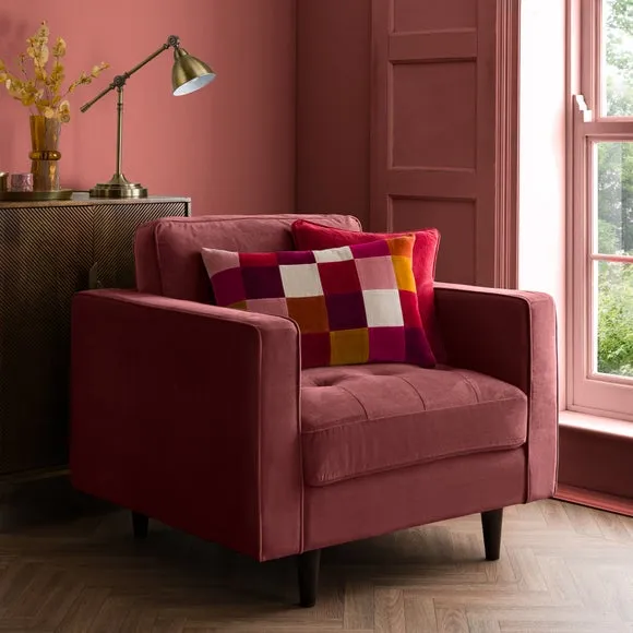 Clara Patchwork Velvet Rectangle Cushion 1