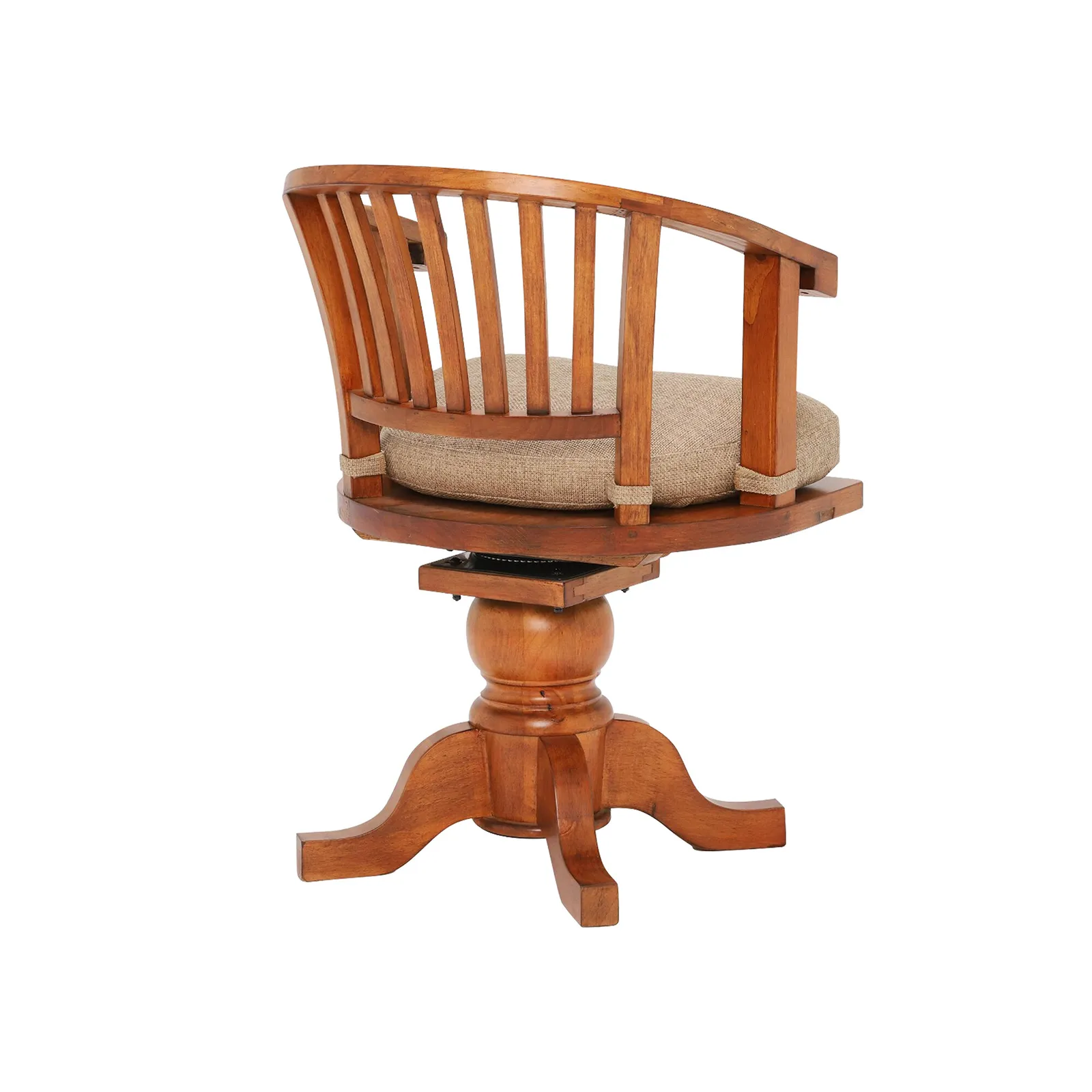 Villiers Swivel Office Chair With Seat Pad, Brown | Barker & Stonehouse 5