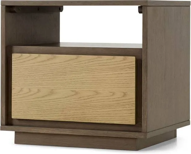 Arbery Bedside Table, Oak Veneer