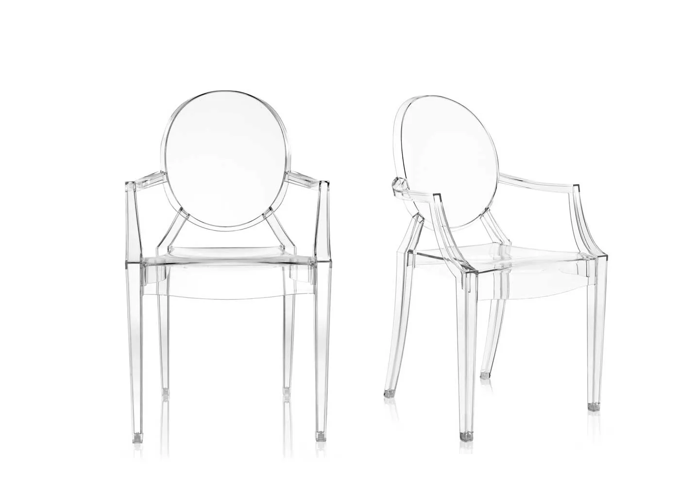 Kartell Louis Ghost Armchairs Transparent Crystal - Minimum of 2 only