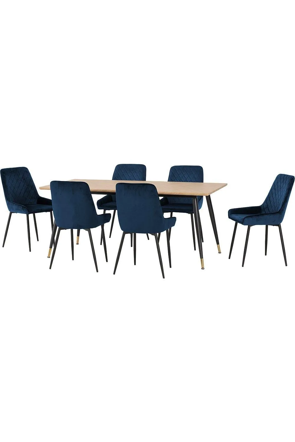 Seconique Hamilton Large Dining Set with Avery Chairs in Blue 2