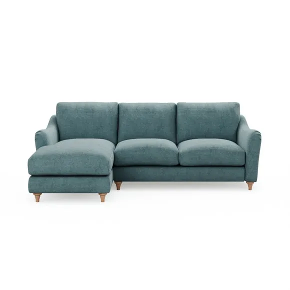 Hattie Tonal Plush Chenille Corner Chaise Sofa 2