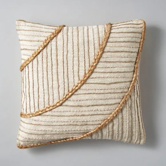 Artisan Jute Abstract Natural Cushion Cover 3
