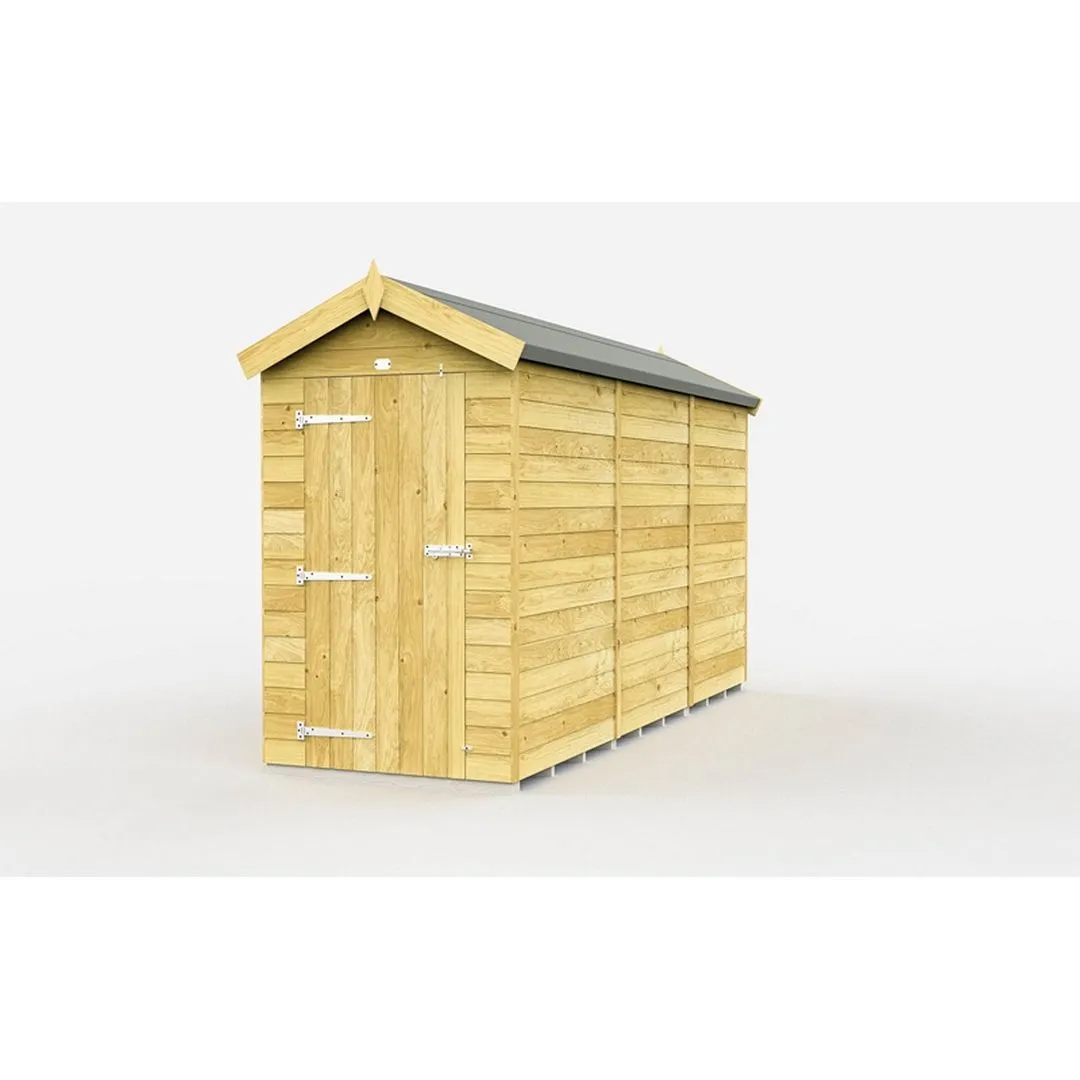 Buttercup Farm 4 x 12 Feet Apex Shed - Single Door W/O Window - L358 x W118 x H217 cm in Brown