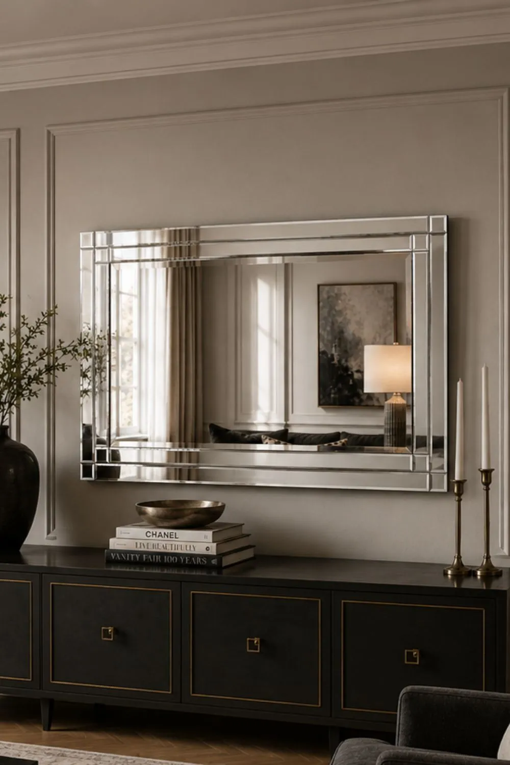 Yearn Mirrors Double Bevelled Wall Mirror 120x80cm in Clear