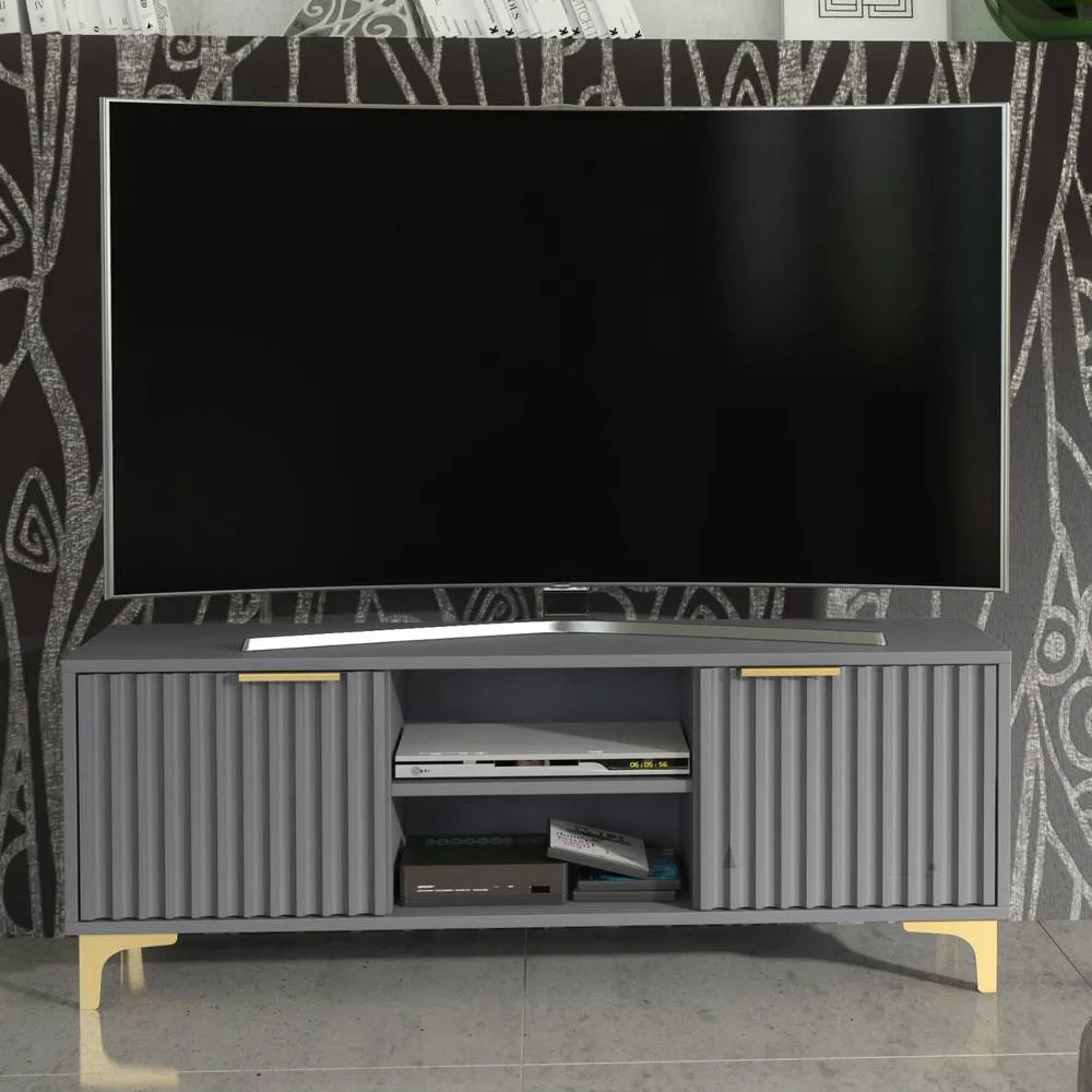 Creative Furniture Tide Crest TV Unit 120cm - Dark Grey & Gold 4