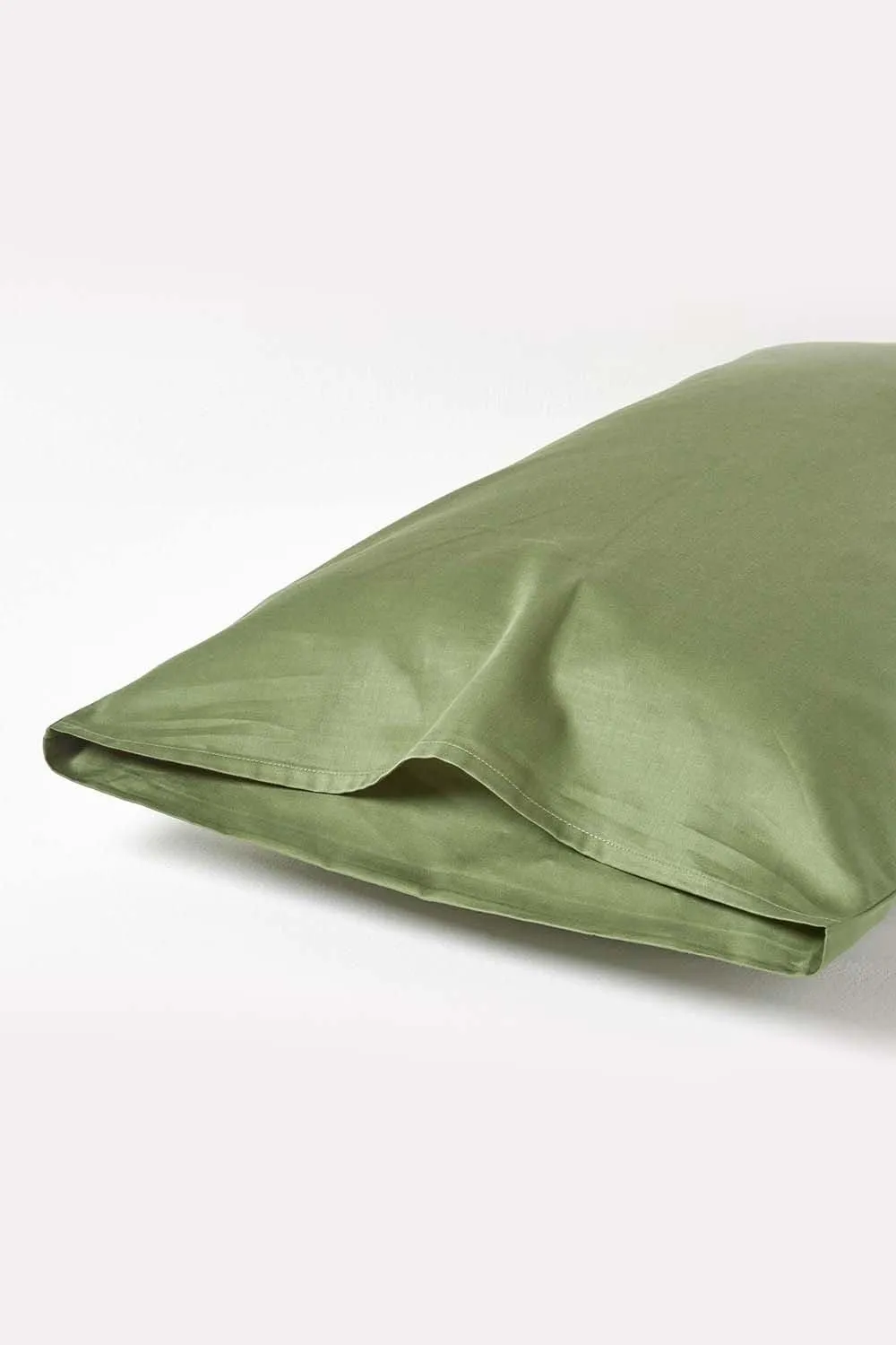 Homescapes Sateen Cotton Housewife Pillowcase 400 TC in Green 3
