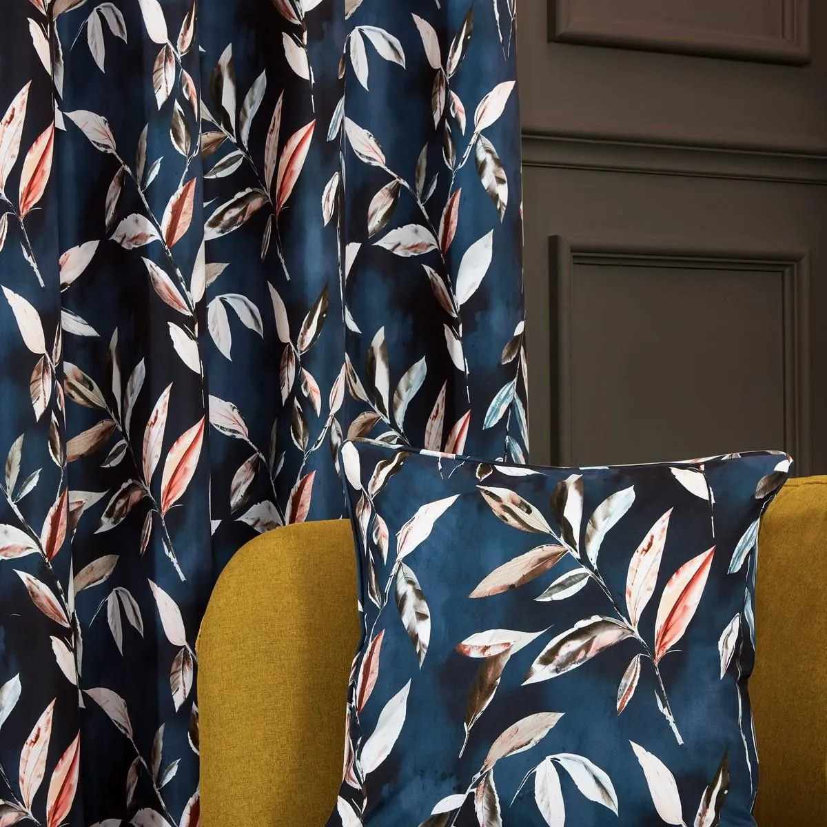Sundour Madrid Eyelet Curtains in Navy 4