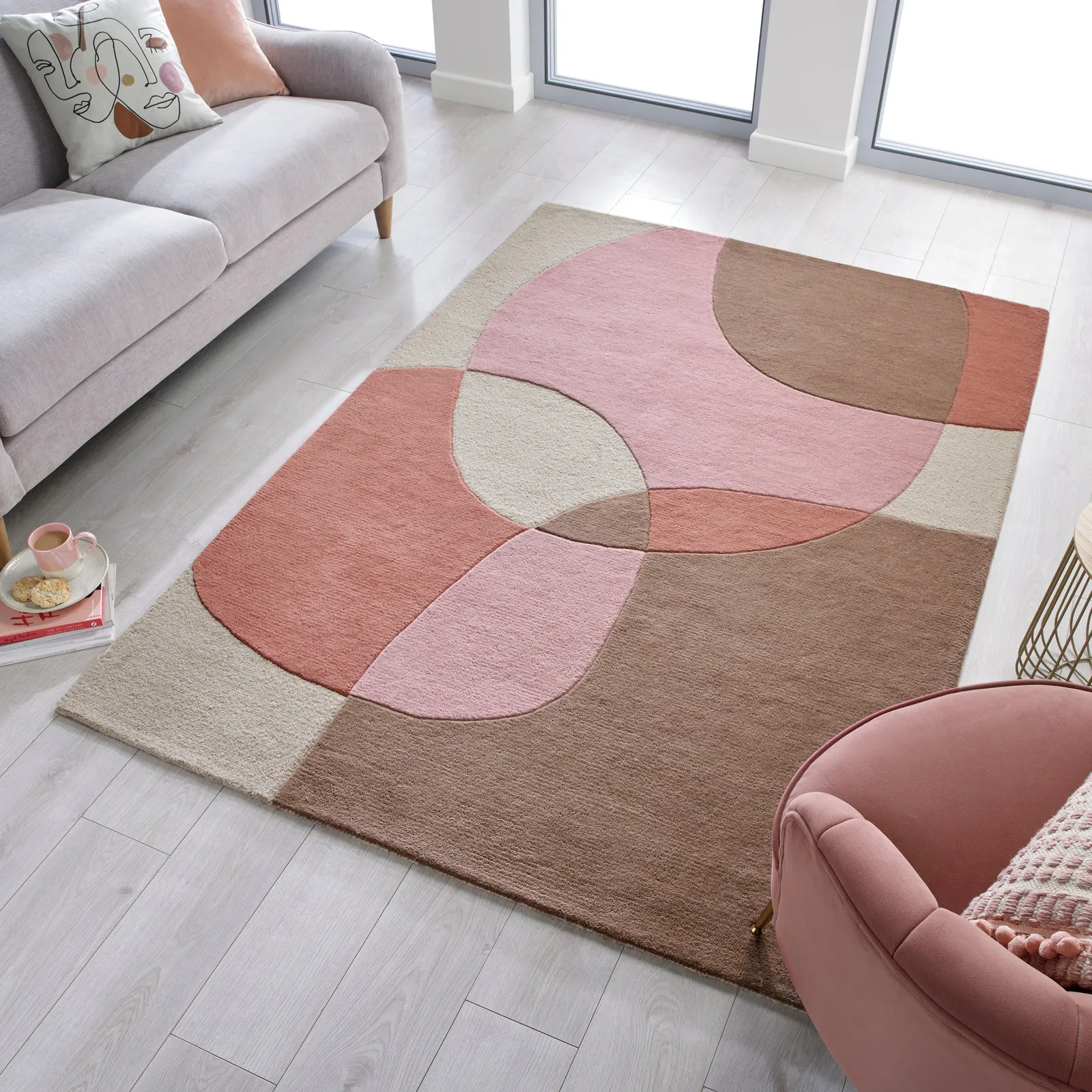 Glow Rug Brown and Pink