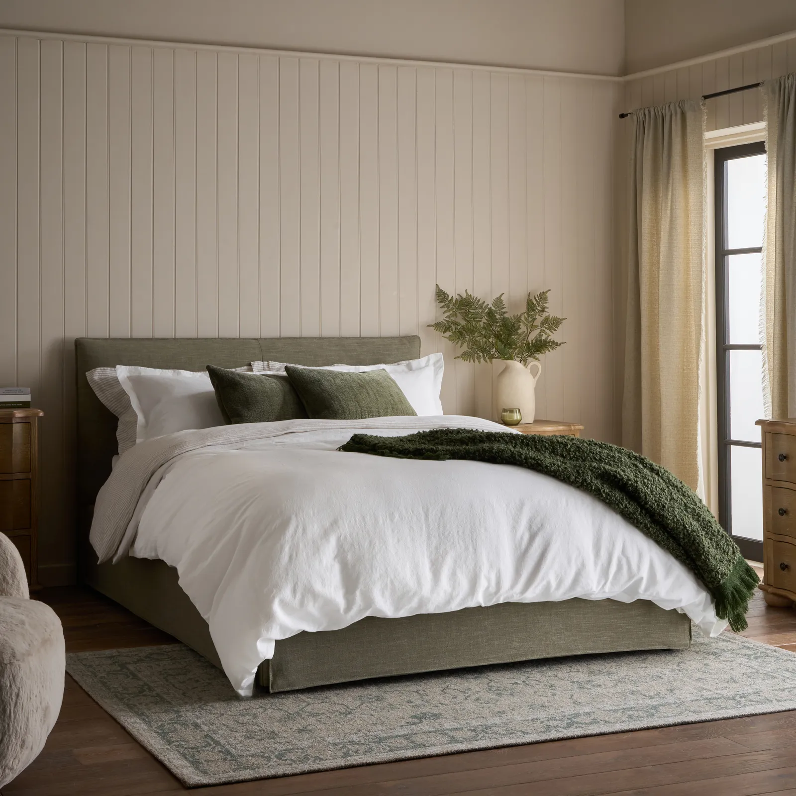 Orla Side Opening Ottoman Bed, Super King - Olive