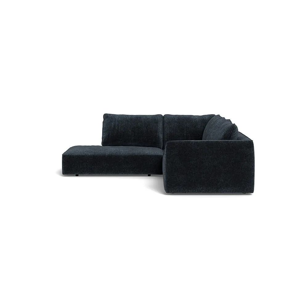 Heal's Morven Left Hand Facing Large Corner Sofa Boucle Velvet Space Black Feet 1