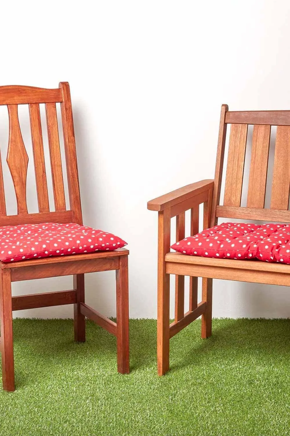 Homescapes Garden Bench Cushion Luxury 2 Seater Cotton Red Dots Indoor Outdoor Pad 6