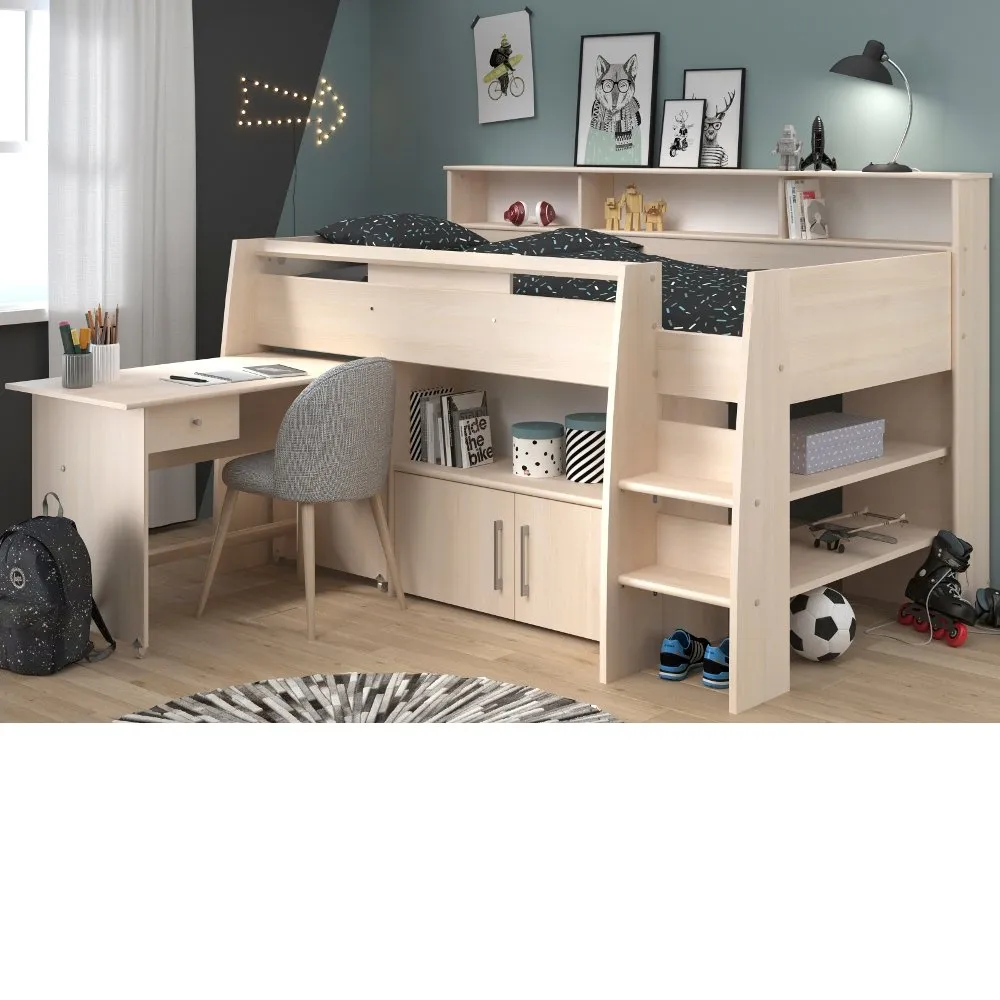 Kurt Acacia Wooden Mid Sleeper Bed Frame - EU Single