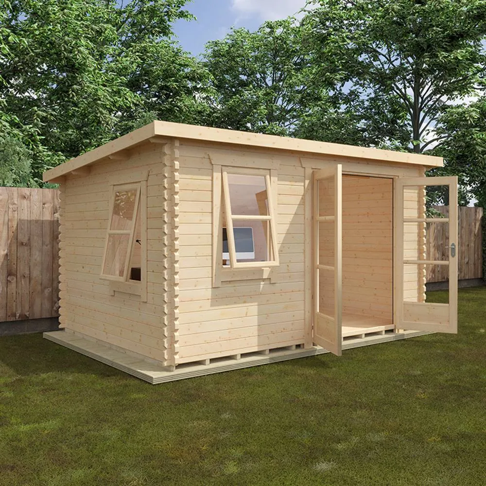 Buttercup Farm 14x10 The Belton 44mm Cabin - L415 x W295 x H232.8 cm in Natural 5