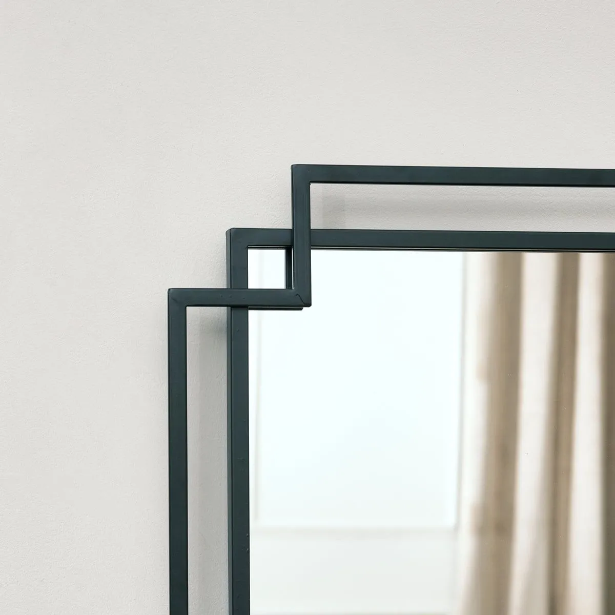 Melody Maison Black Art Deco Wall Mirror 142cm X 47cm 4